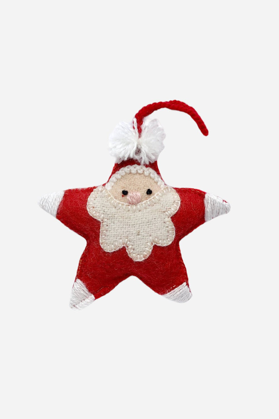 Ornaments 4 Orphans Star Santa Embroidered Ornament – front view