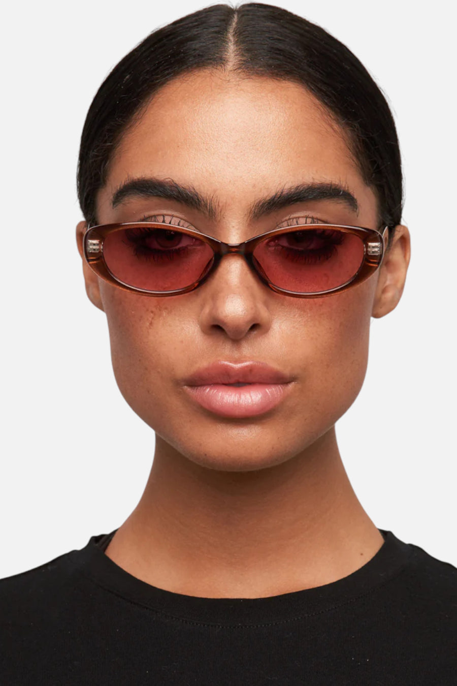 OTRA Eyewear Cami in Pearl Chocolate & Pink – side view