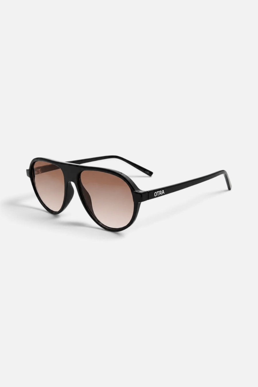 Otra Iggy Sunglasses in Black and Light Brown Fade – side view