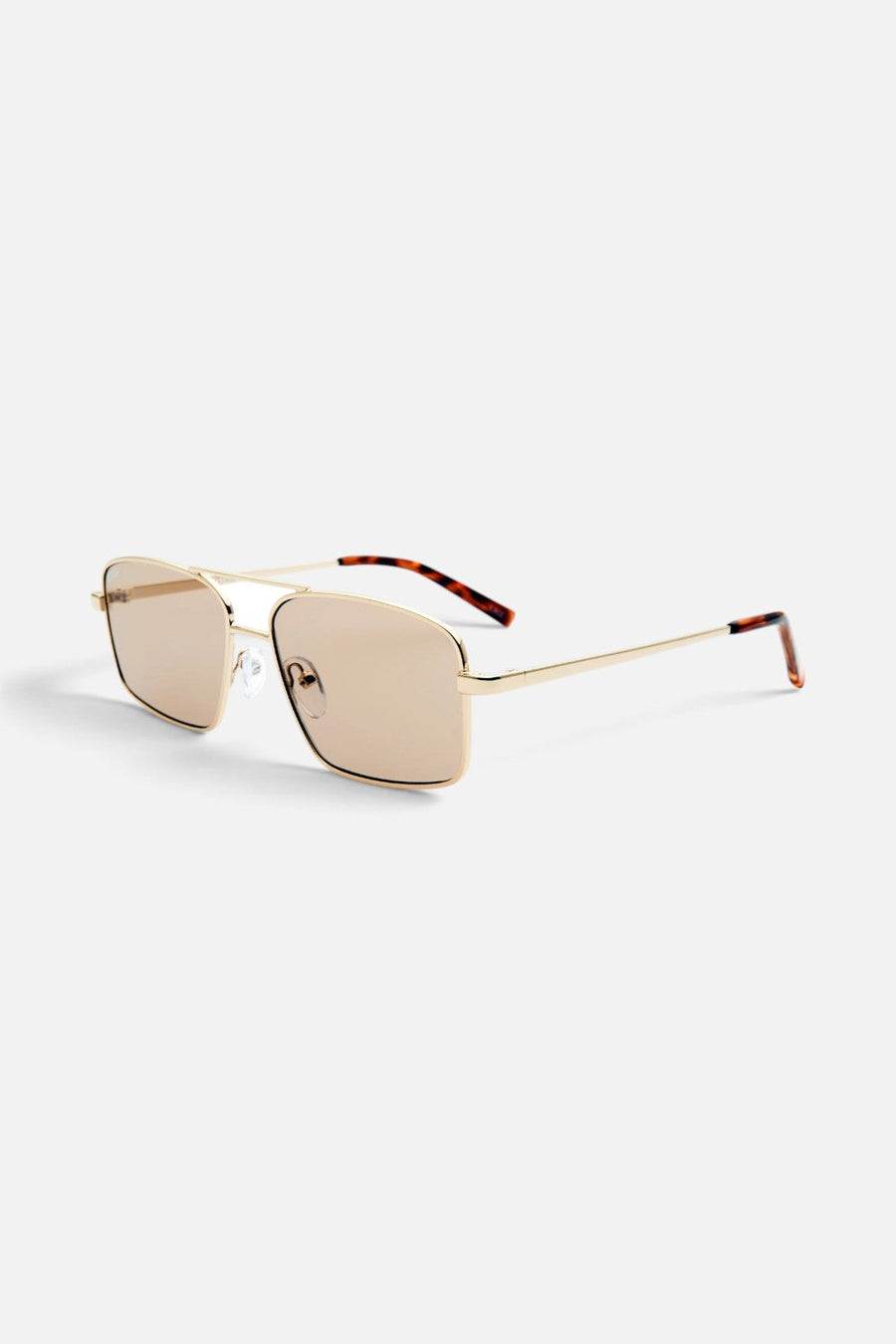 Otra Nash Sunglasses in Gold and Light Brown – side view