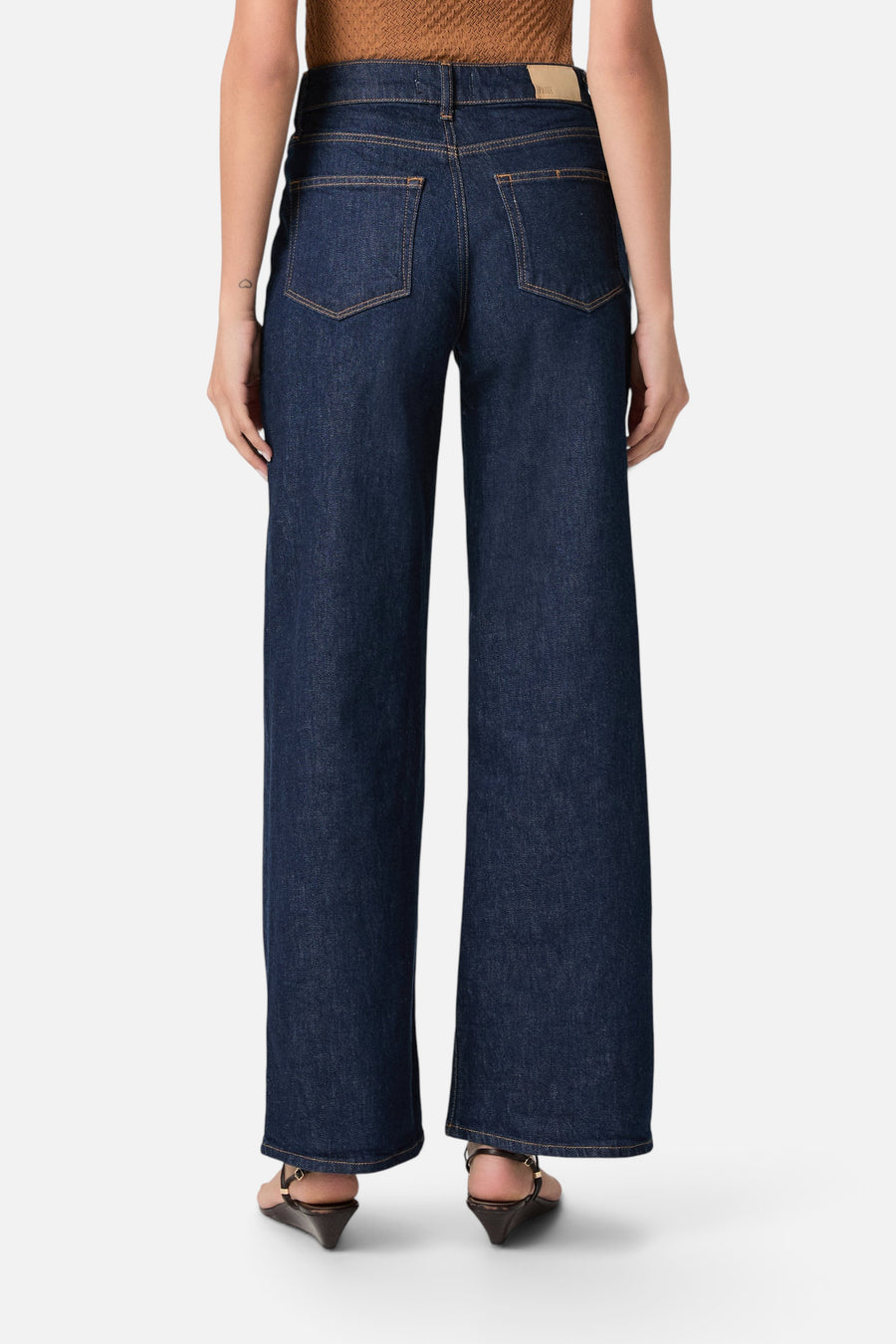 Paige Anessa 31" Welt Stitch Wide Leg Jean in Amora – back view