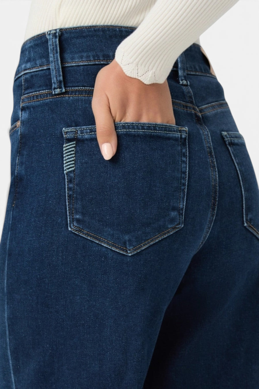 Paige Anessa High-Rise Wide Leg 33" Jeans in Admission – flat lay