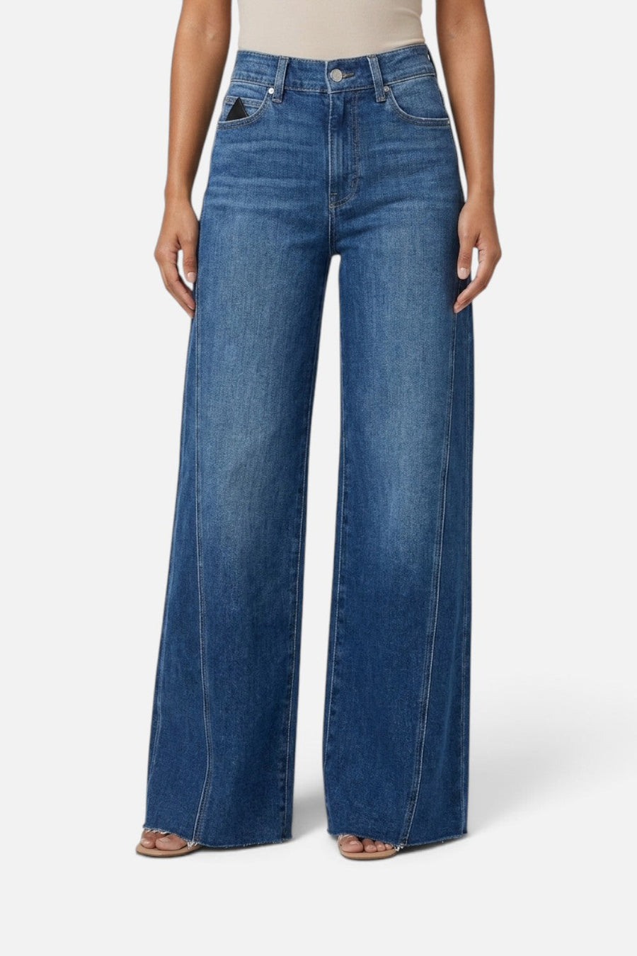 Paige Anessa High-Rise Wide Leg Jeans in Beachline – front view