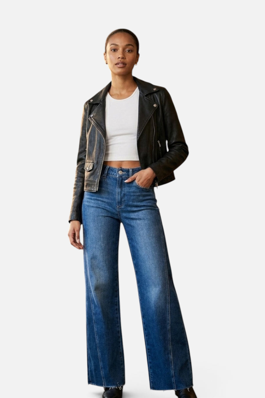 Paige Anessa High-Rise Wide Leg Jeans in Beachline – side view