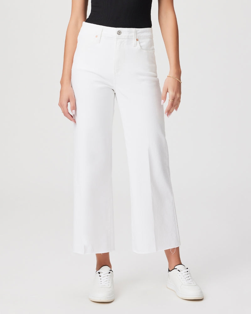 Paige Anessa Raw Hem Pants in Crisp White – back view