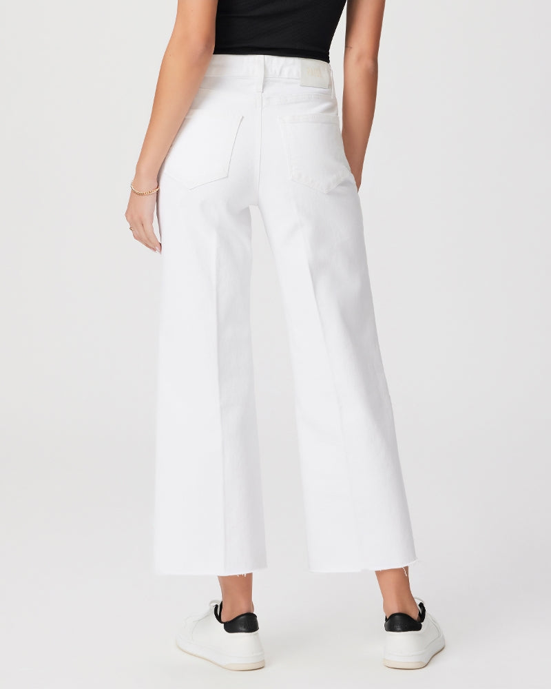 Paige Anessa Raw Hem Pants in Crisp White – detail