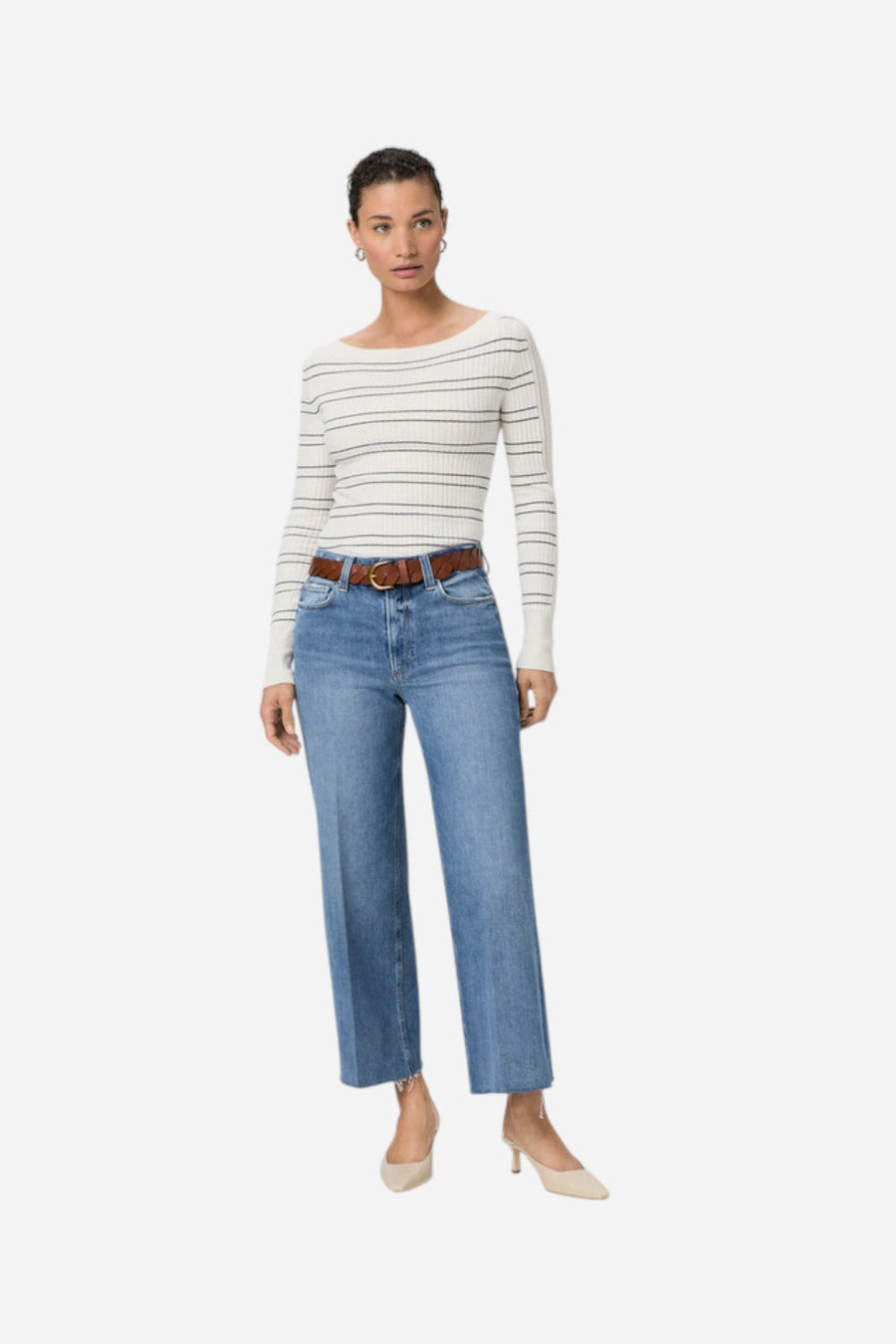 Paige Anessa Wide Leg Jean in Poet – flat lay
