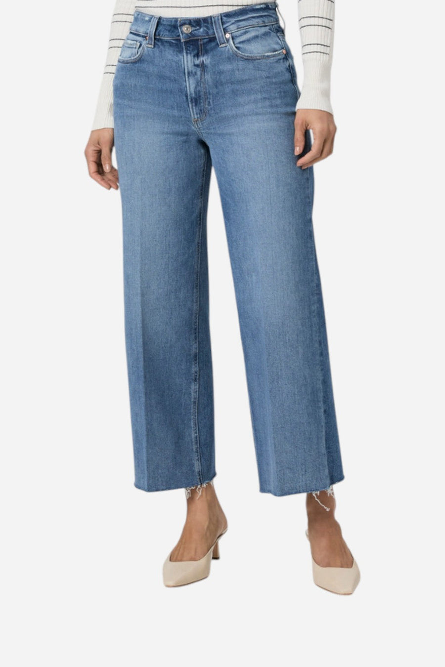 Paige Anessa Wide Leg Jean in Poet – front view