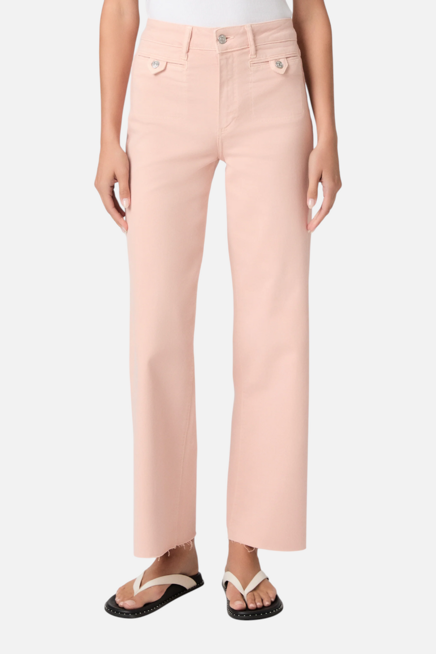 Paige Anessa Wide Leg Jean in Vintage Sunset Peach – back view