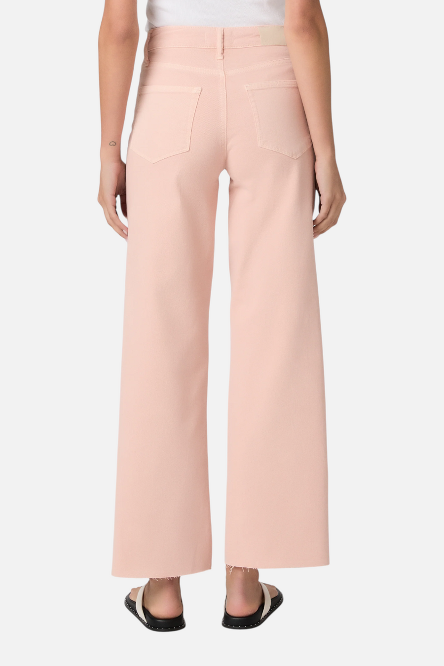 Paige Anessa Wide Leg Jean in Vintage Sunset Peach – detail