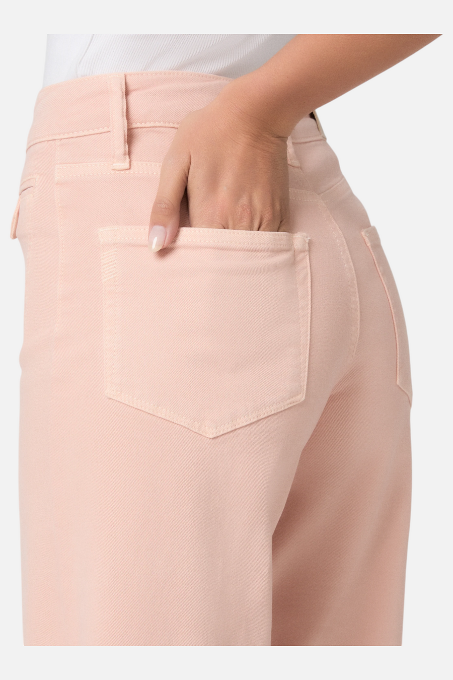 Paige Anessa Wide Leg Jean in Vintage Sunset Peach – flat lay