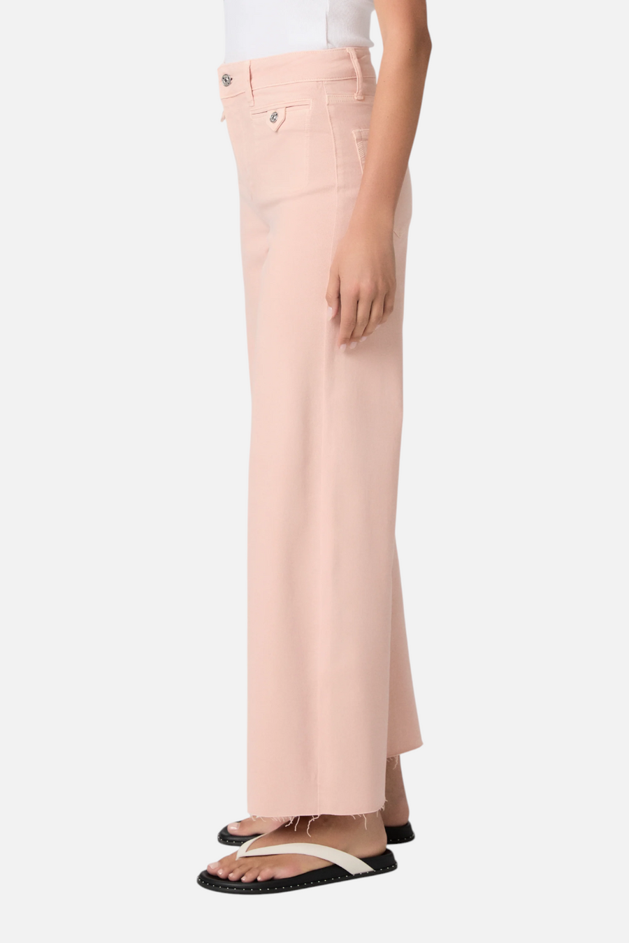 Paige Anessa Wide Leg Jean in Vintage Sunset Peach – side view