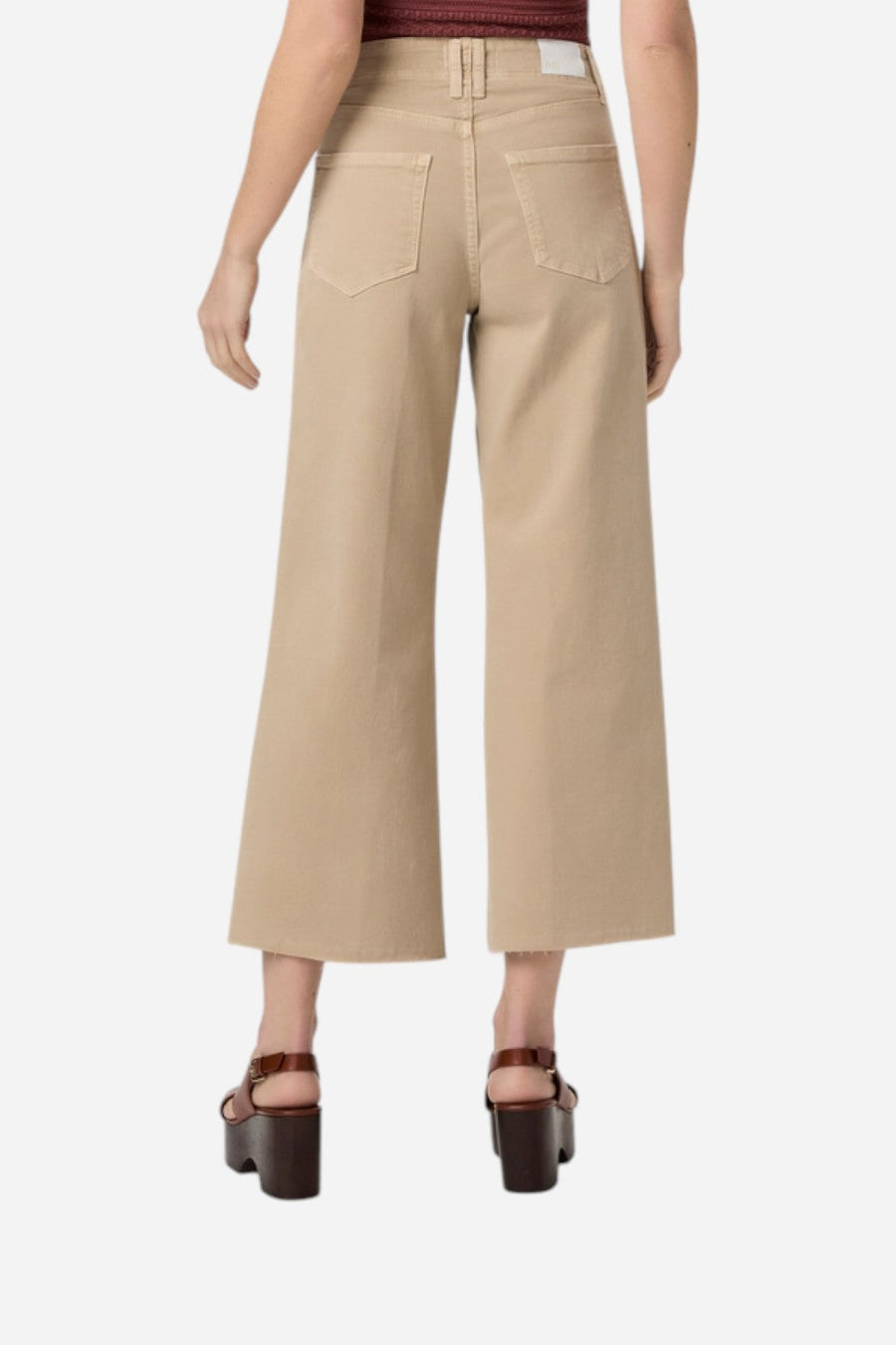 Paige Anessa Wide Leg Jeans in Vintage Soft Sand – side view