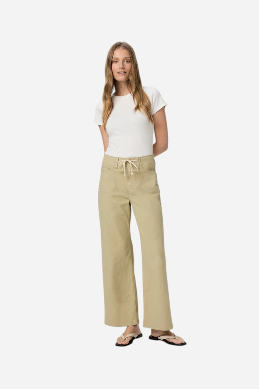 Paige Ari Wide Leg Pant in Vintage Pale Olive – alternate