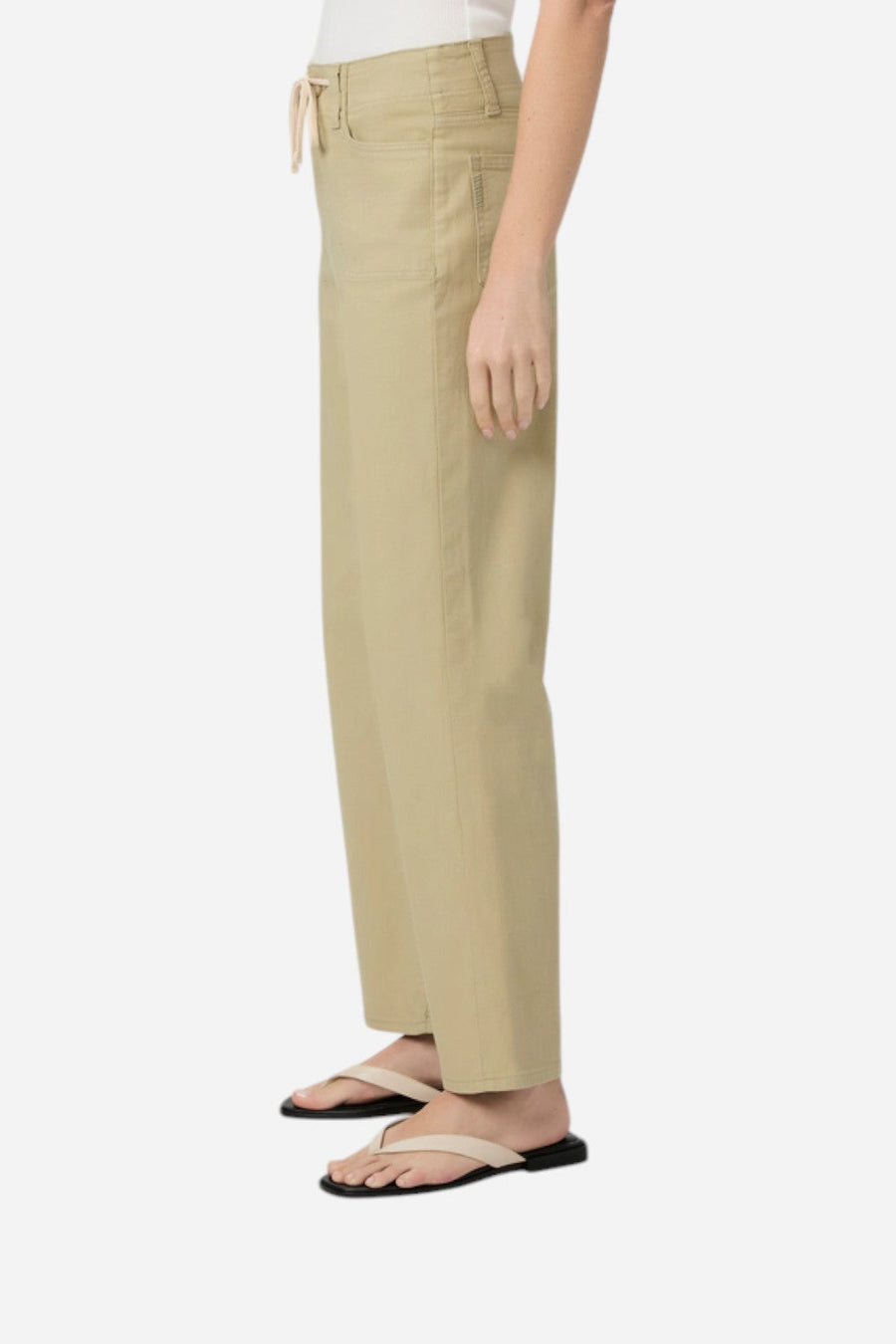 Paige Ari Wide Leg Pant in Vintage Pale Olive – back view