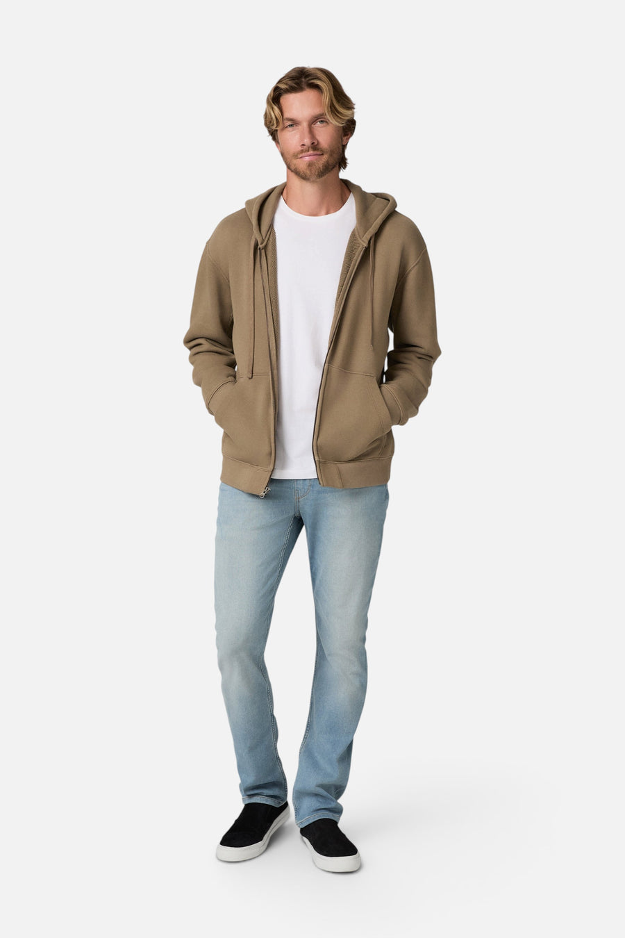 Paige Avon Full Zip Hoodie in Washed Hinoki – full length