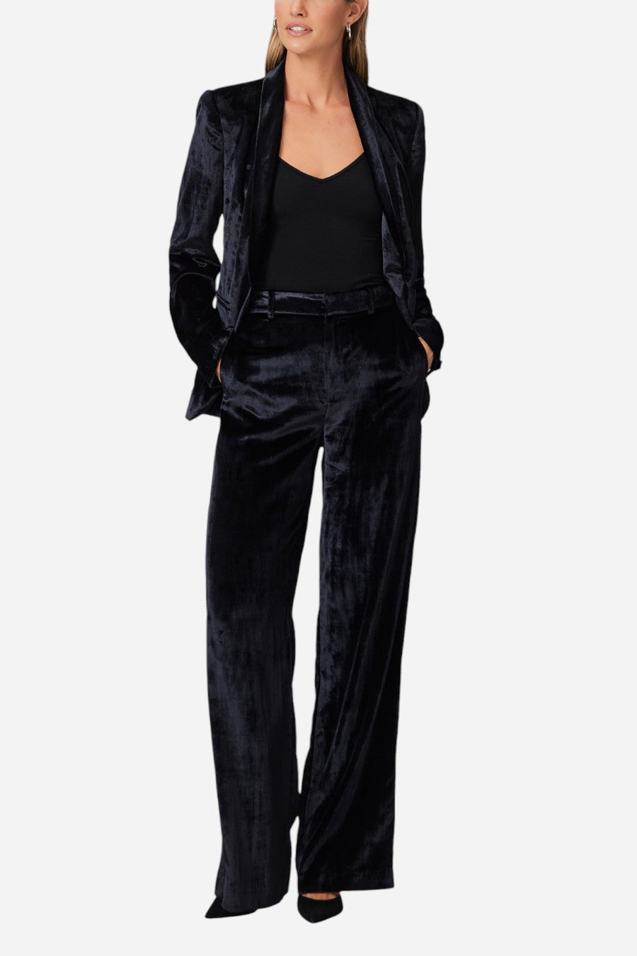 Paige Chateau Pant in Midnight – back view