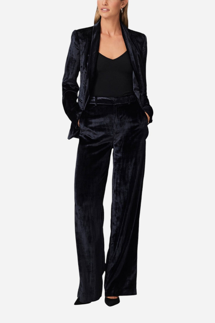 Paige Chateau Pant in Midnight – side view