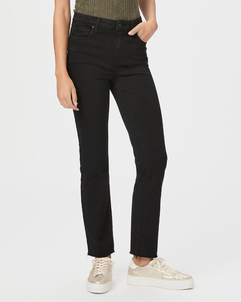 Paige Cindy Raw Hem Pants in Black Shadow – back view