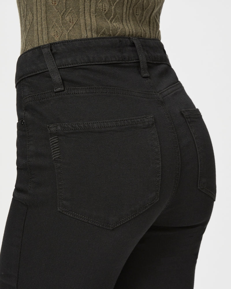 Paige Cindy Raw Hem Pants in Black Shadow – flat lay