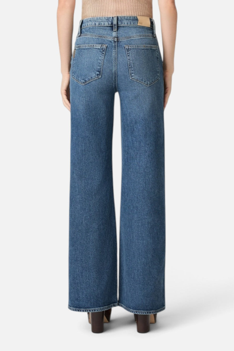 Paige Frances High-Rise Wide Leg 32" Jeans in Serata – detail