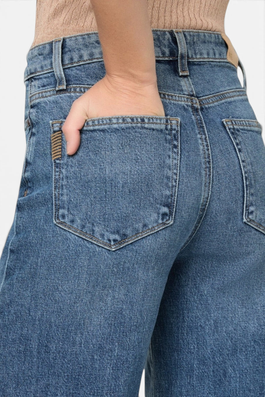 Paige Frances High-Rise Wide Leg 32" Jeans in Serata – flat lay