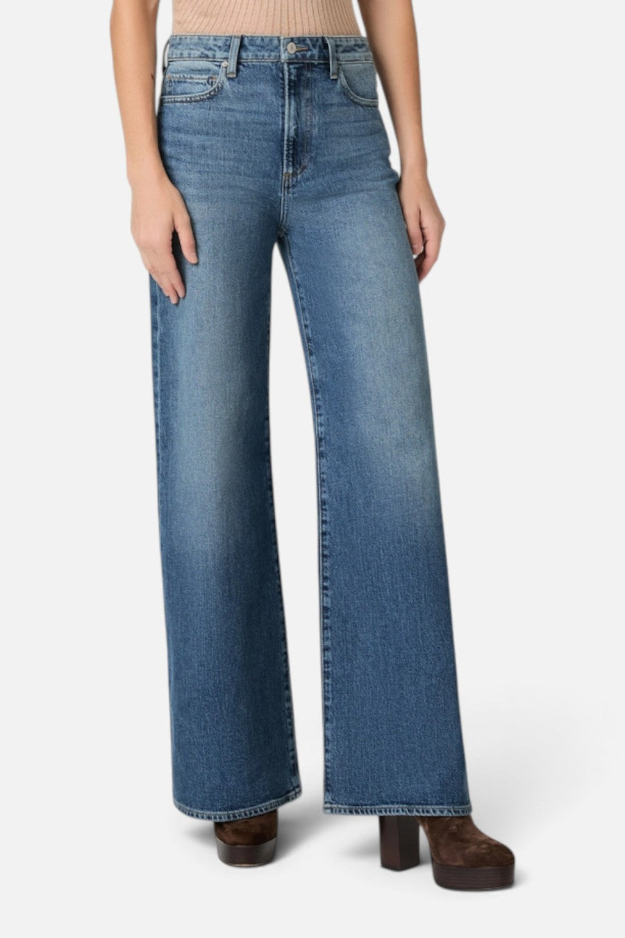 Paige Frances High-Rise Wide Leg 32" Jeans in Serata – front view
