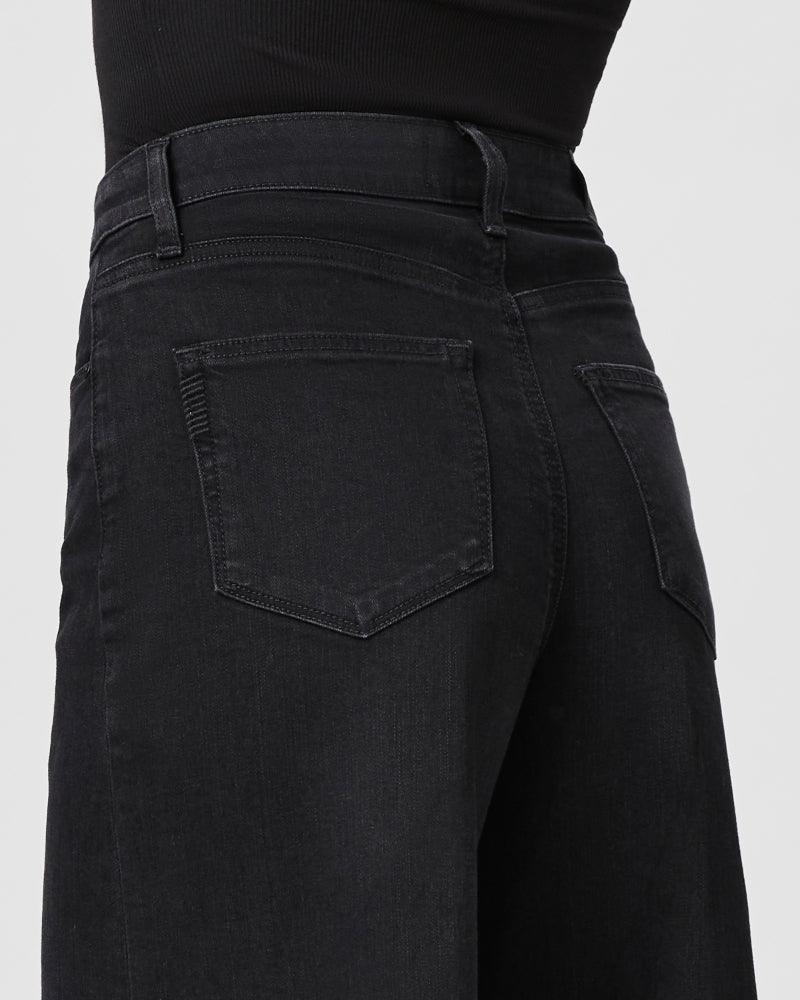 Paige Frankie Denim Pants in Black Caviar – back view