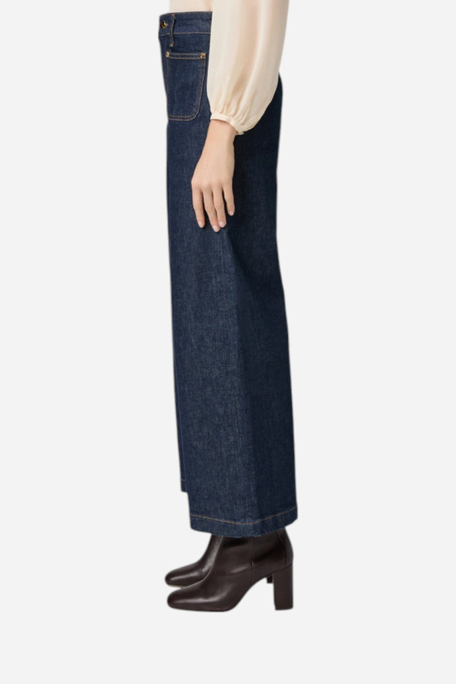 Paige Harper Ankle Wide Leg Jean in Amora – back view