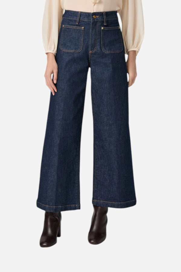 Paige Harper Ankle Wide Leg Jean in Amora
