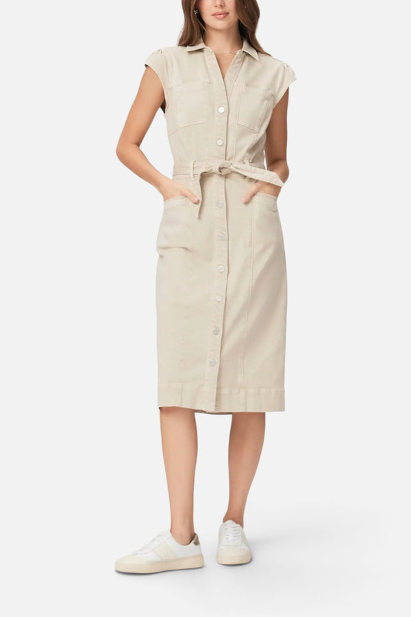 Paige Jaxsyn Midi Dress in Vintage Warm Sand