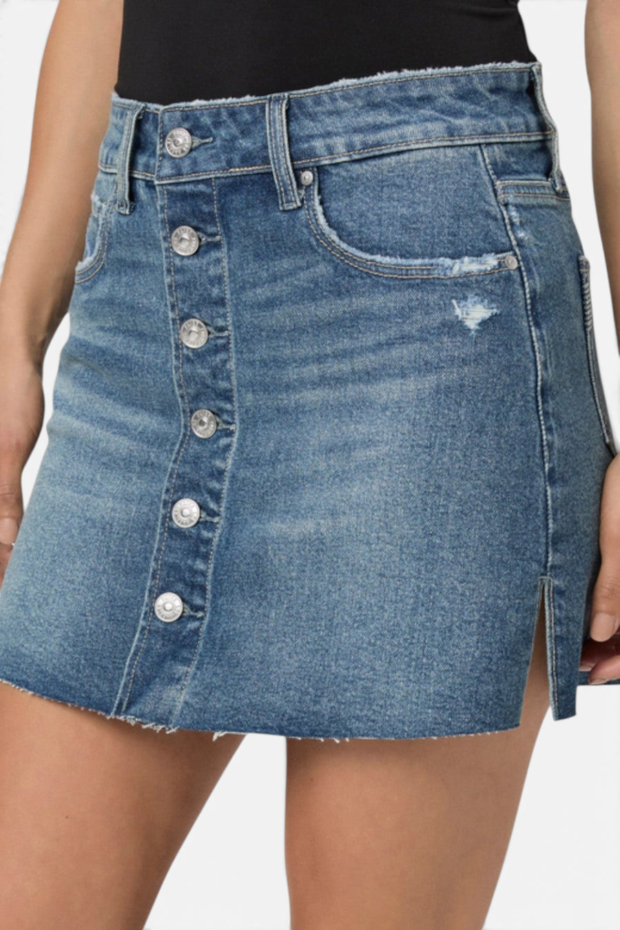 Paige Jessie Skirt in Storybook Distressed – flat lay