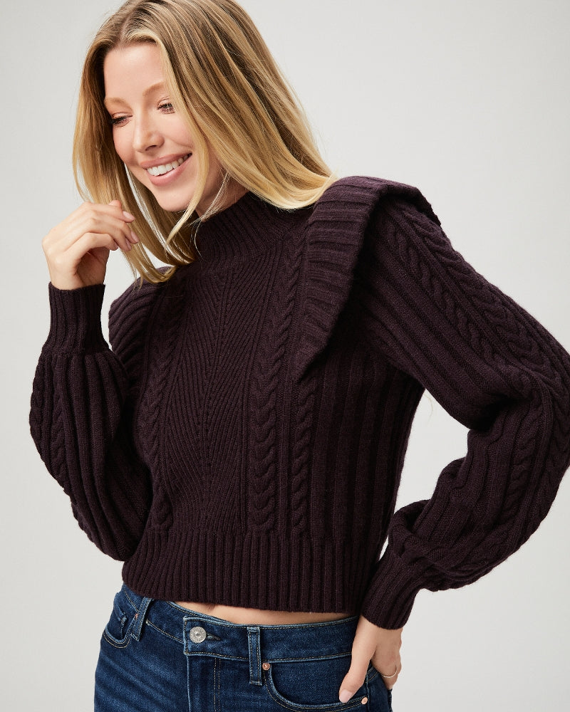 Paige Kate Sweater in Black Cherry – alternate