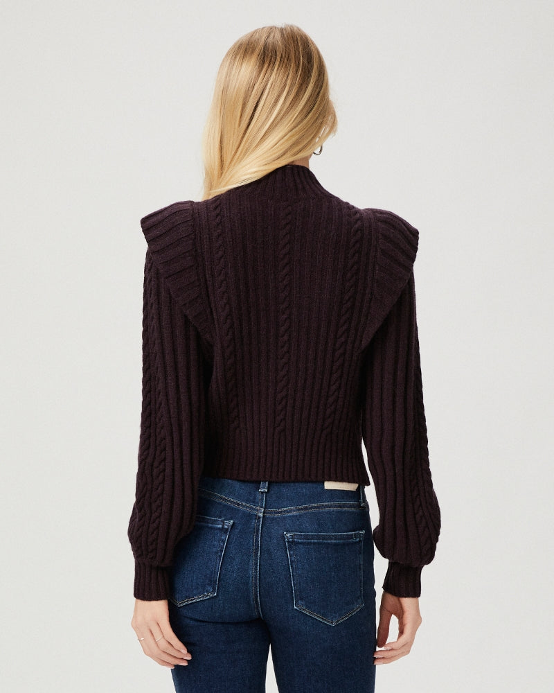 Paige Kate Sweater in Black Cherry – flat lay