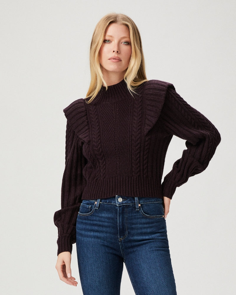 Paige Kate Sweater in Black Cherry – side view