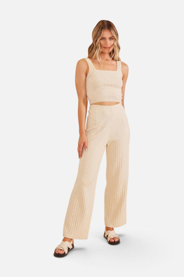 Paige Knit Pants in Oatmeal