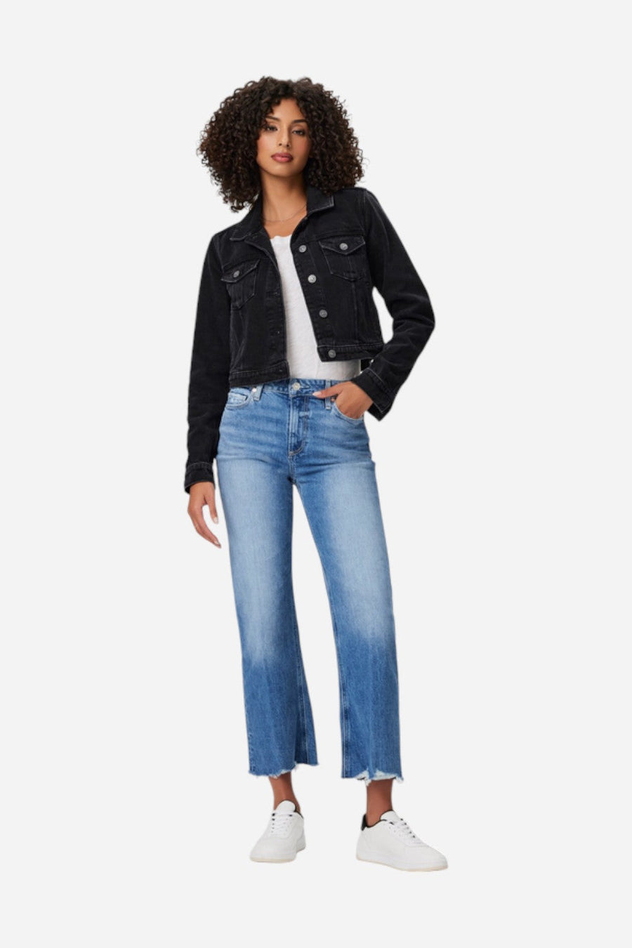 Paige Leenah Ankle Wide Leg in Charming Distressed – back view