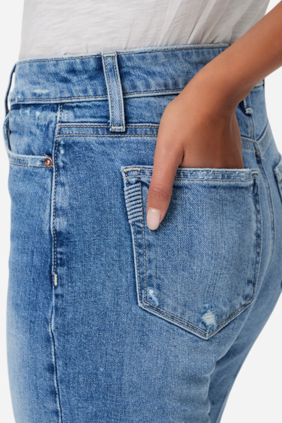 Paige Leenah Ankle Wide Leg in Charming Distressed – flat lay