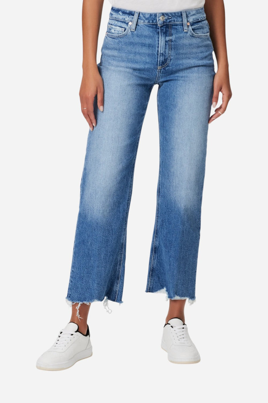 Paige Leenah Ankle Wide Leg in Charming Distressed – front view