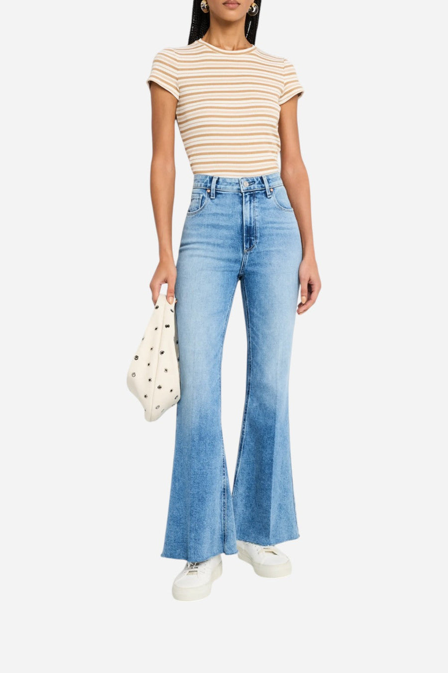 Paige Marlow Skimmer Raw Hem Jeans in Bebop – back view