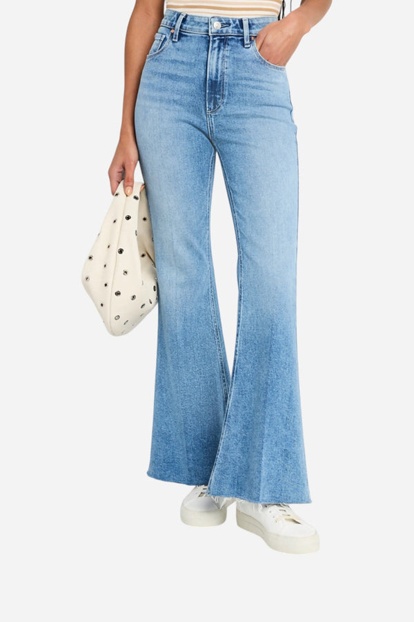 Paige Marlow Skimmer Raw Hem Jeans in Bebop