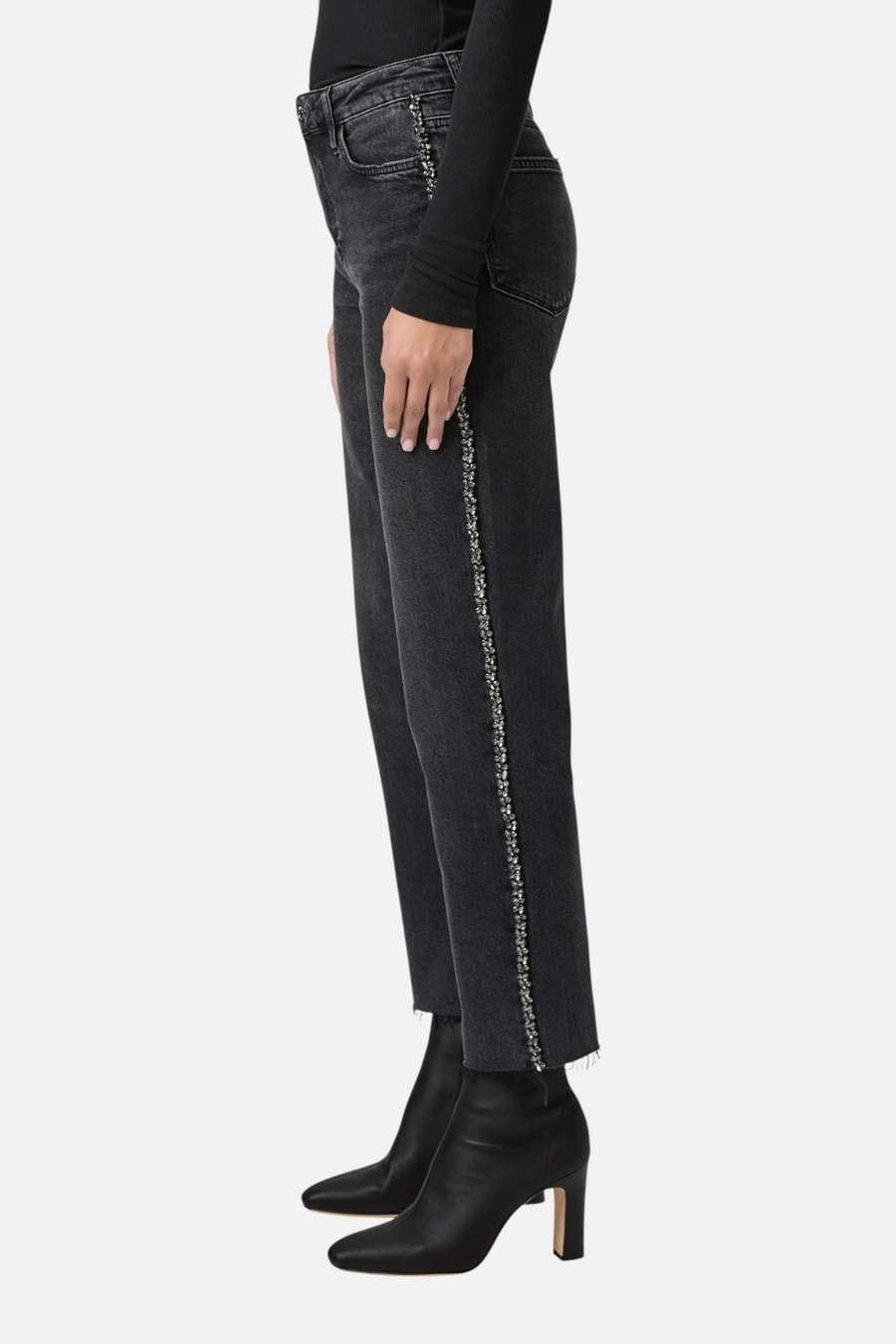 Paige Mason Ankle Jean in Glitz Black Embellished – back view