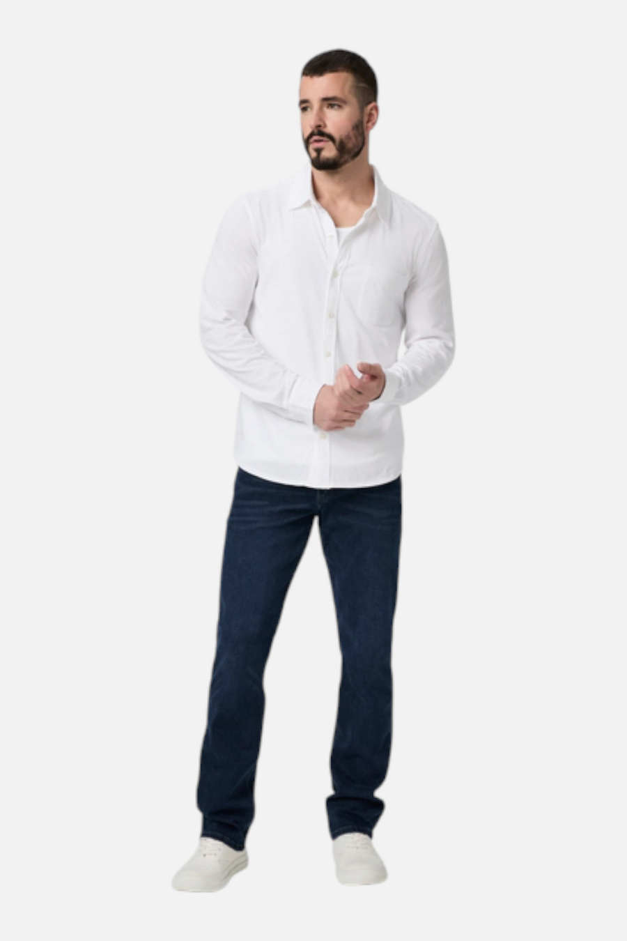 Paige Men's Cosgrove Button Up in White – back view