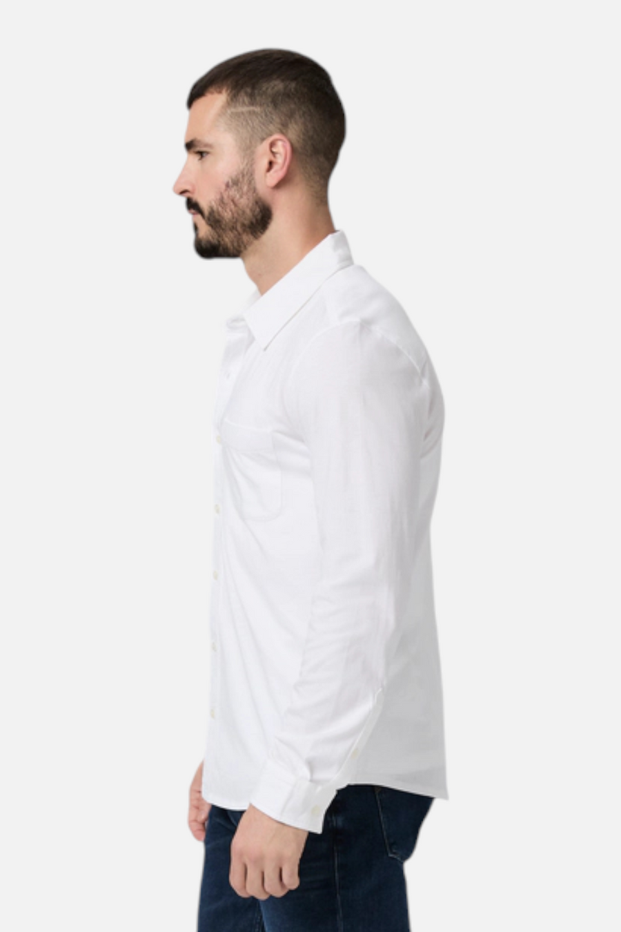 Paige Men's Cosgrove Button Up in White – side view