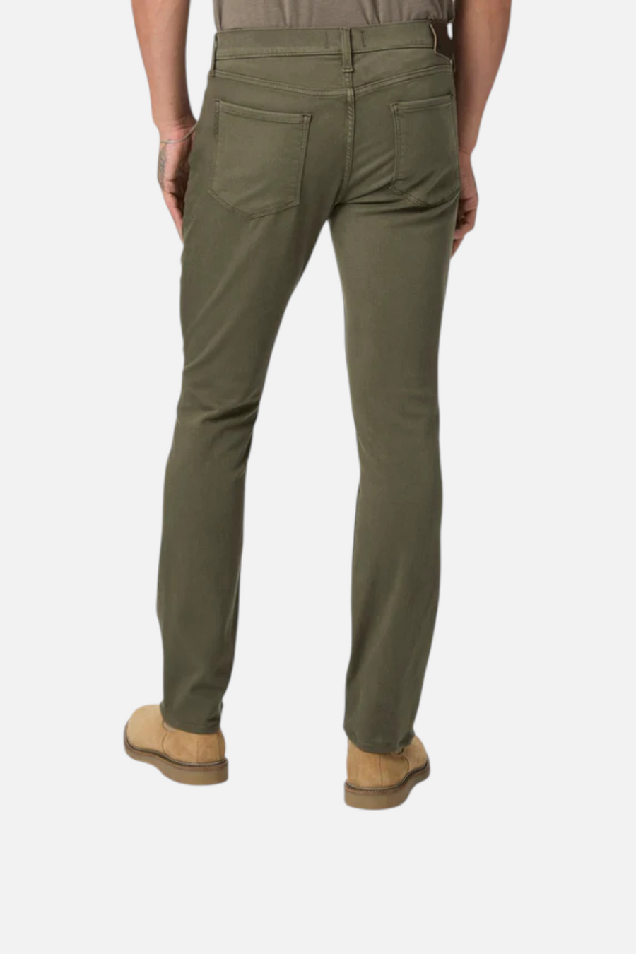 Paige Men's Federal Slim Straight Jean in River Moss – detail