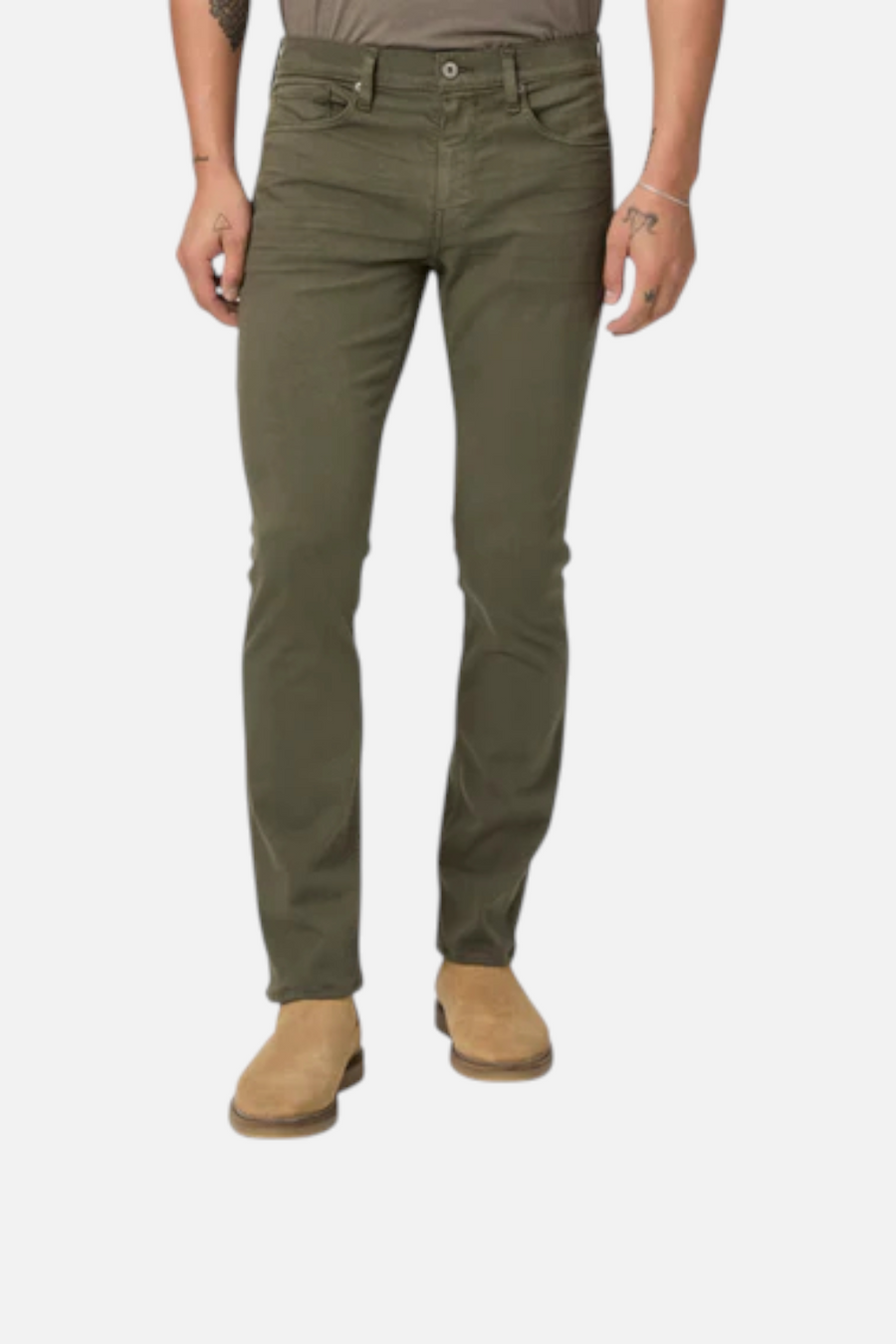 Paige Men's Federal Slim Straight Jean in River Moss – front view