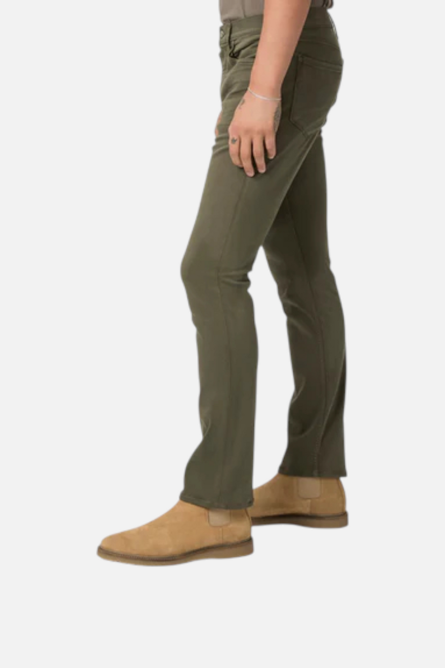 Paige Men's Federal Slim Straight Jean in River Moss – side view