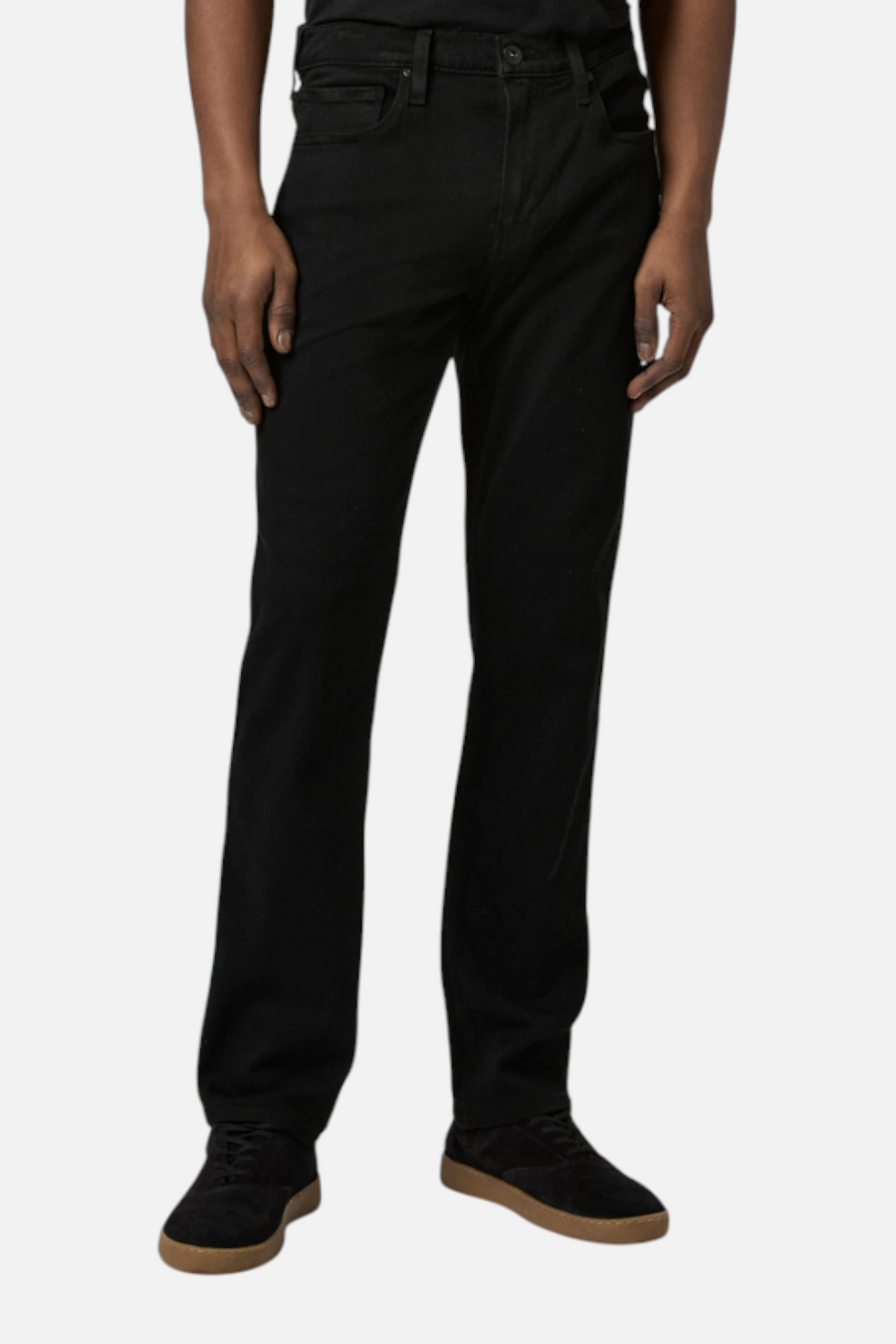 Paige Men's Transcend Normandie Straight Jean in Black Shadow – detail