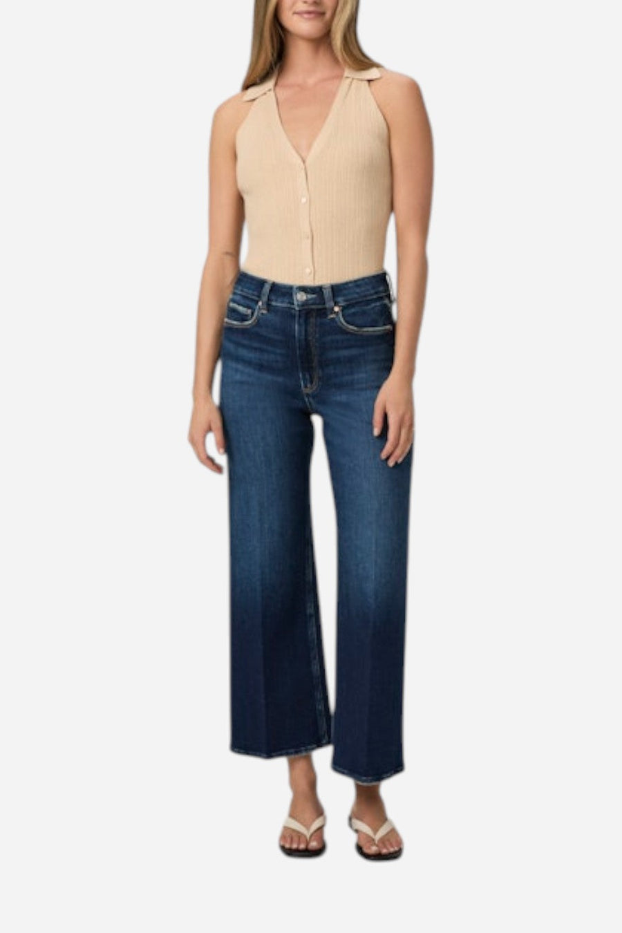 Paige Noellia Sweater Tank in Camel – back view