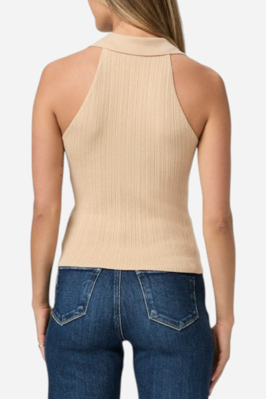 Paige Noellia Sweater Tank in Camel – side view